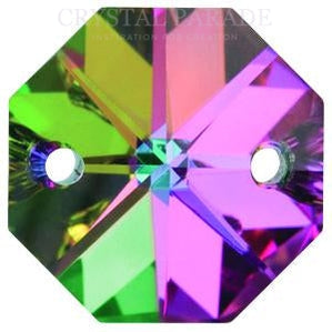 Octagon Chandelier Crystals (Two Holes) - Vitrail Green