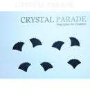 Preciosa Ribbed Glass Cabochon Fan - Black