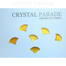 Preciosa Ribbed Glass Cabochon Fan - Amber