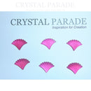 Preciosa Ribbed Glass Cabochon Fan - Ruby