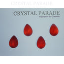 Preciosa Ribbed Glass Cabochon Pearshape - Red