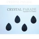 Preciosa Ribbed Glass Cabochon Pearshape - Black