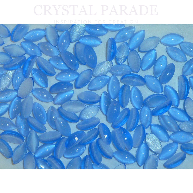 Preciosa Navette Glass Cabochons - Blue