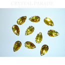 Resin Peardrop Sew on Stone 28 x 17mm Pack of 20 - Light Topaz