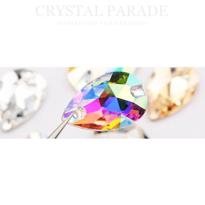 Zodiac Crystal Peardrop Sew on Stone - AB