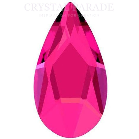 Zodiac Crystal Pear Drop with no holes 28mm Fuchsia Pink Pack of 20