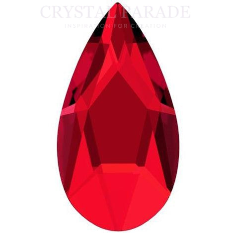 Zodiac Crystal Pear Drop with no holes 28mm Light Siam Pack of 3
