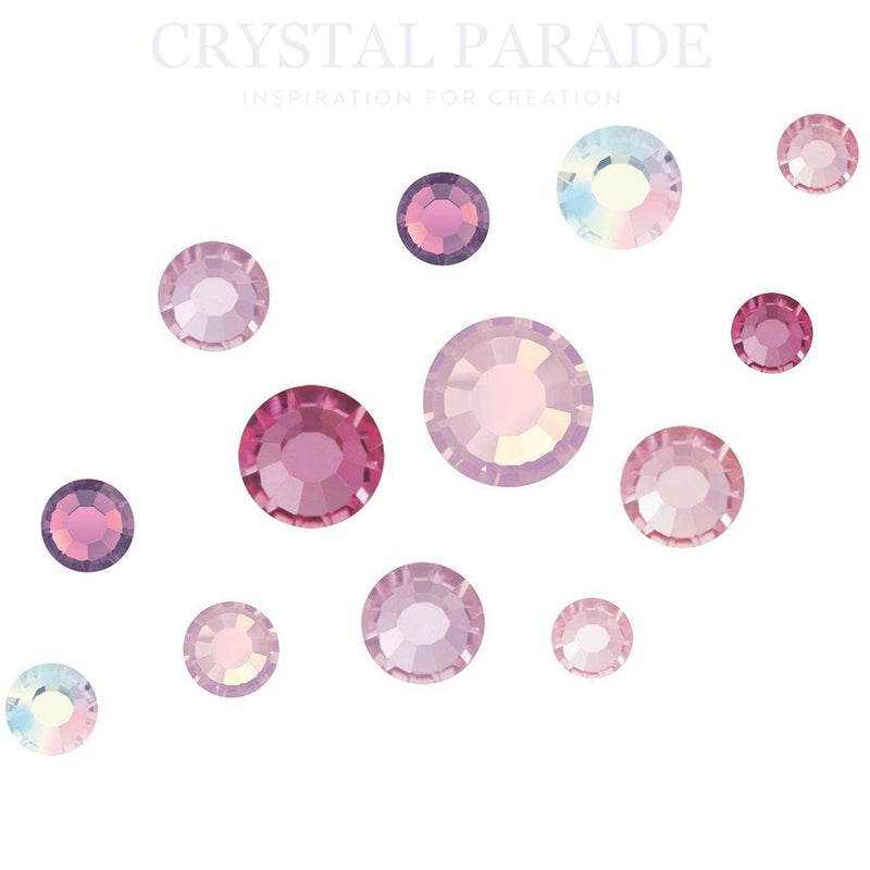 Preciosa Crystals Mixed Sizes SS16 - SS34 Pack of 50 - Pink Mix