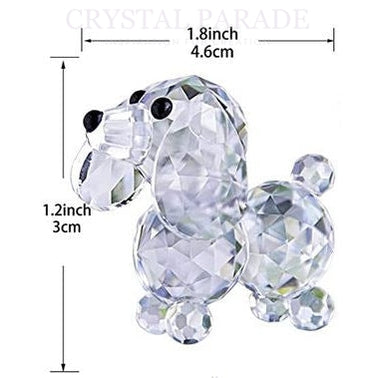 Crystal Glass Poodle Figurine Ornament