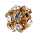 Preciosa Rhinestone Ball Clear Crystal in Gold Setting