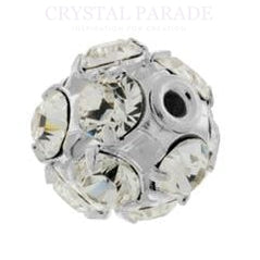 Preciosa Rhinestone Ball Silver Setting in Clear Crystal