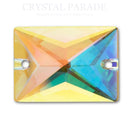 Zodiac Crystal Rectangle Sew on Stone - AB