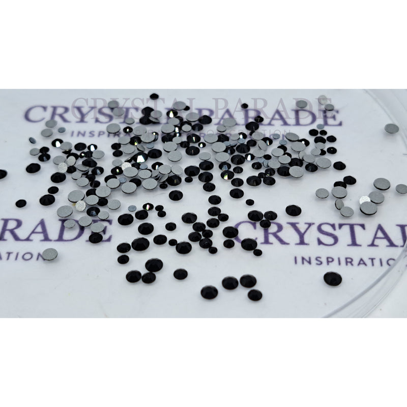 Preciosa No Hot Fix Crystals Mixed Sizes - Pack of 200 Jet