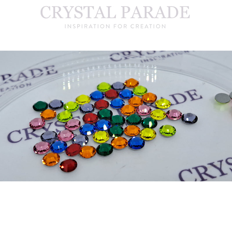 Preciosa SS16 (4mm) No Hot Fix Crystals - Pack of 100 Rainbow Mix