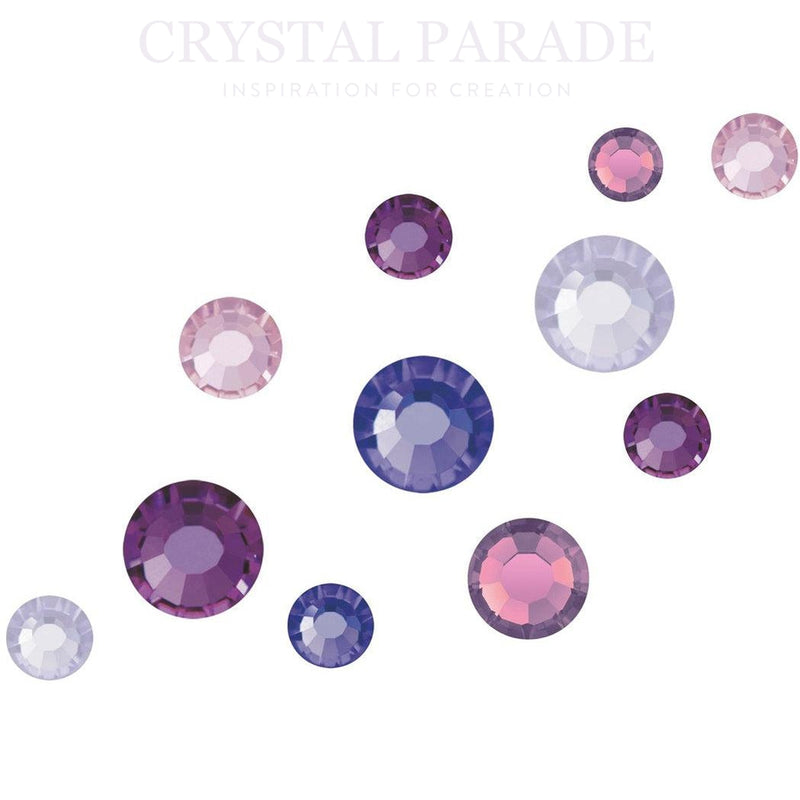 Preciosa Crystals Mixed Sizes SS16 - SS34 Pack of 50 - Purple Mix