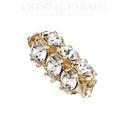 Preciosa Rondelle Tube Raw Metal - Clear Crystal