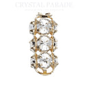 Preciosa Rondelle Tube Raw Metal - Clear Crystal