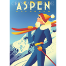 Diamond Art Painting Kit, Aspen, Colorado Art Deco Travel Poster 40 x 50cm