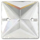 Preciosa Square Sew On Stone - Clear