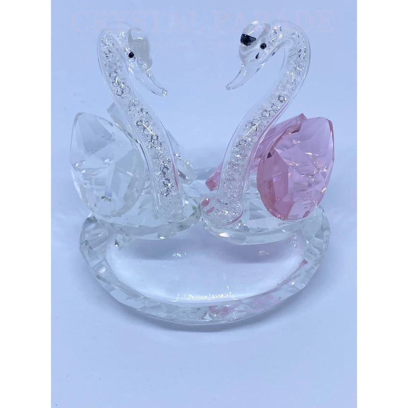 Crystal Glass Swans Figurine Ornament