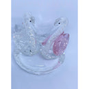 Crystal Glass Swans Figurine Ornament