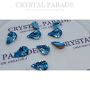 Swarovski 4300 Fancy Pearshape 6x3.6mm - Pack of 12 Aquamarine Gold Foiled