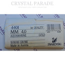 Swarovski 4401 Fancy Square 4mm - Pack of 12 Aquamarine