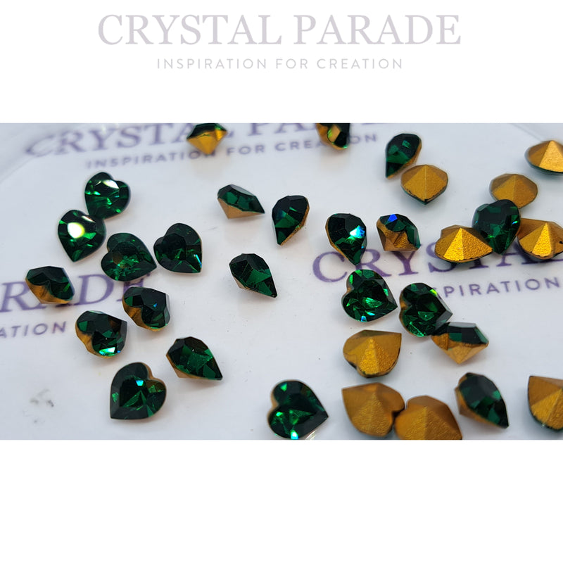 Swarovski 4800 Fancy Heart 6mm Pack of 12 Emerald