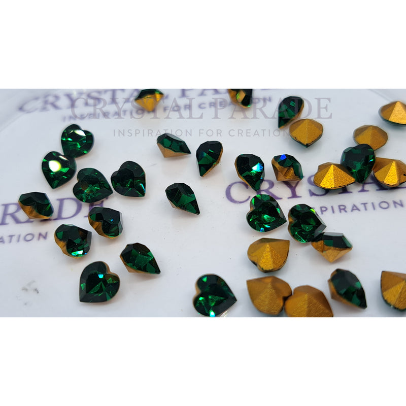 Swarovski 4831 Fancy Heart 6mm Pack of 12 Emerald