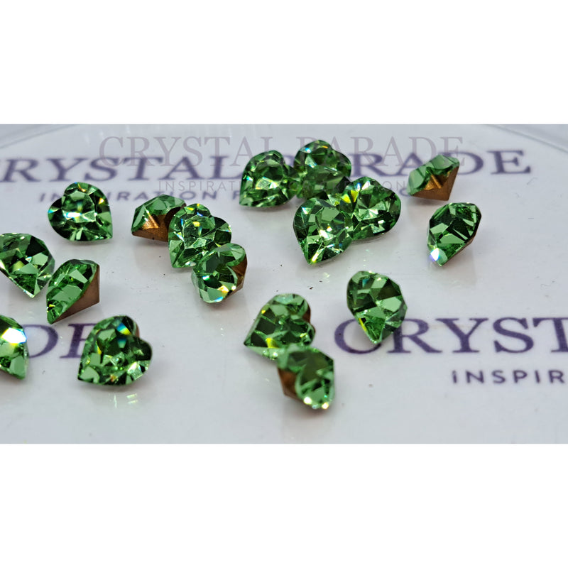 Swarovski 4800 Fancy Heart 6mm Pack of 12 Peridot