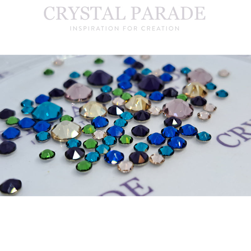 Swarovski Crystals Mixed Sizes - Statement Mix Pack of 100 - Peacock Mix