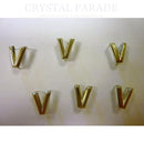 Silver Metallic Alphabet Rivet Stud 1 Piece - V