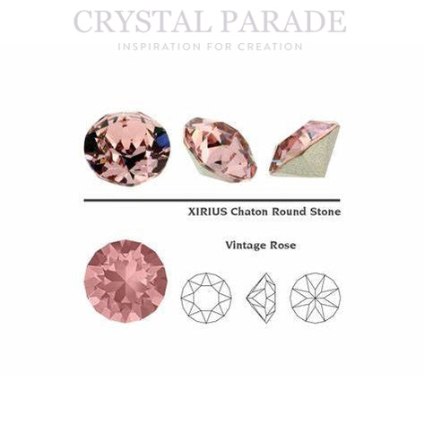 Swarovski 1088 Round Chaton Various Sizes - Vintage Rose