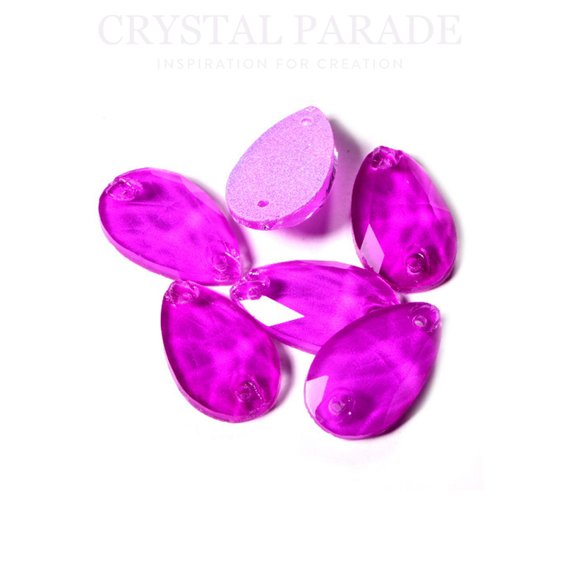 Zodiac Crystal Peardrop Sew on Stone - Neon Violet