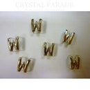 Silver Metallic Alphabet Rivet Stud 1 Piece - W